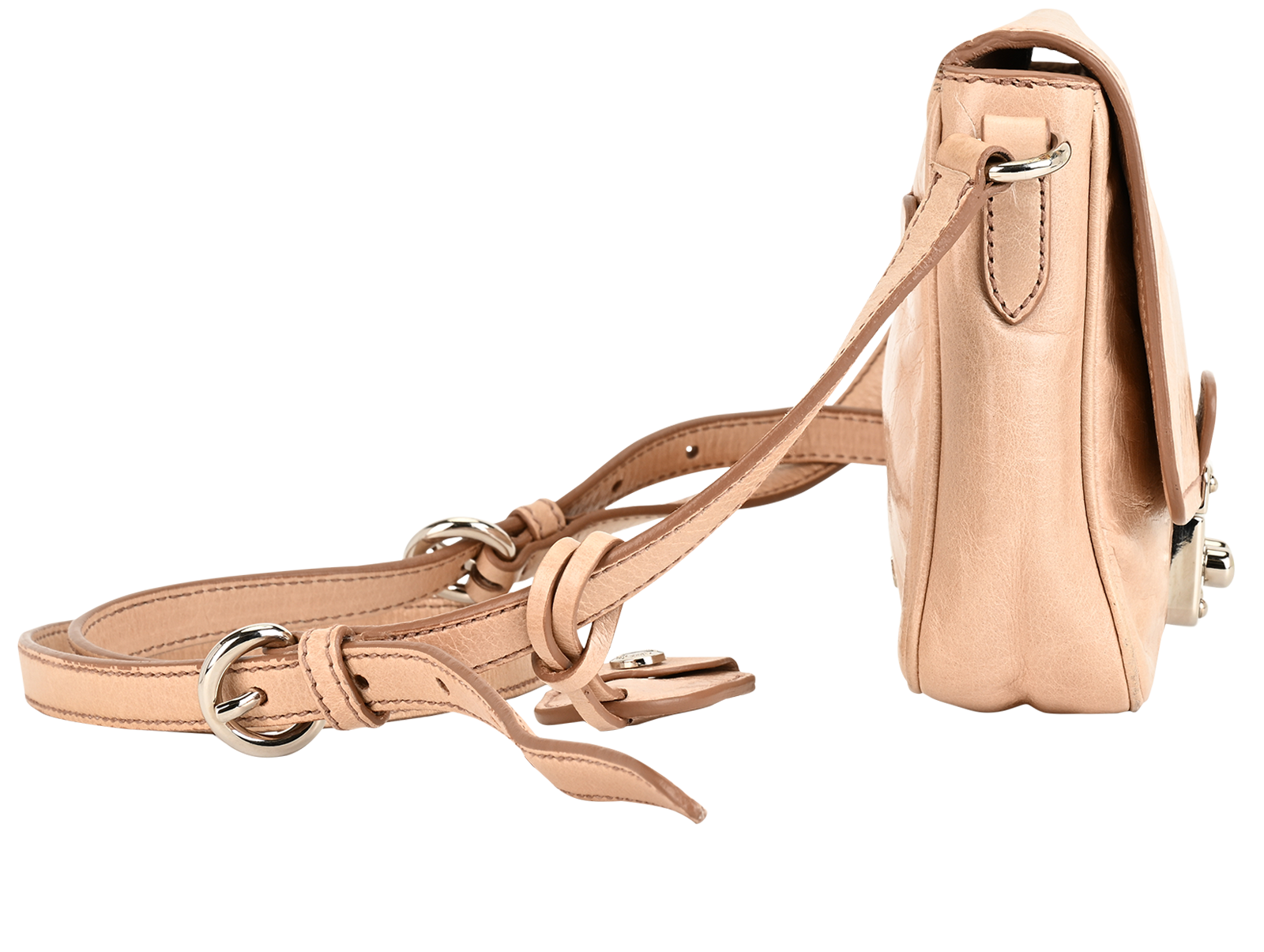 Madras Crossbody, &pound;310, Handbags, Pink, Leather, Side view